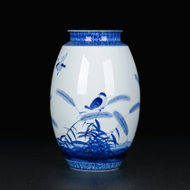 Vase ornaments living room flower arrangement ceramic vase home decoration large Jingdezhen Chinese hand-painted blue and white porcelain bottle