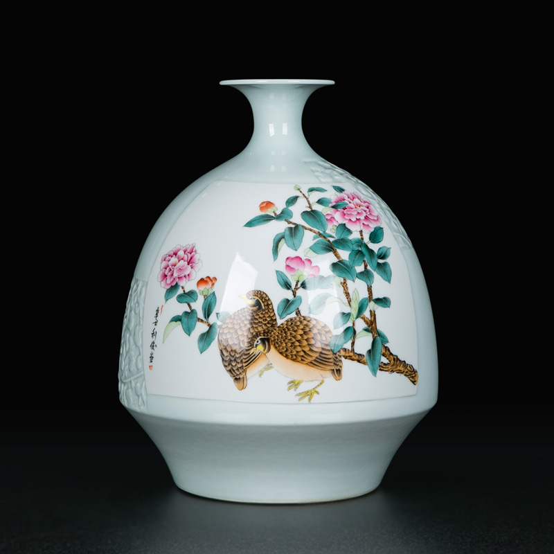 The Living room TV cabinet vase decoration furnishing articles wine ceramic bottle of household of Chinese style modern manual hand - made porcelain vase