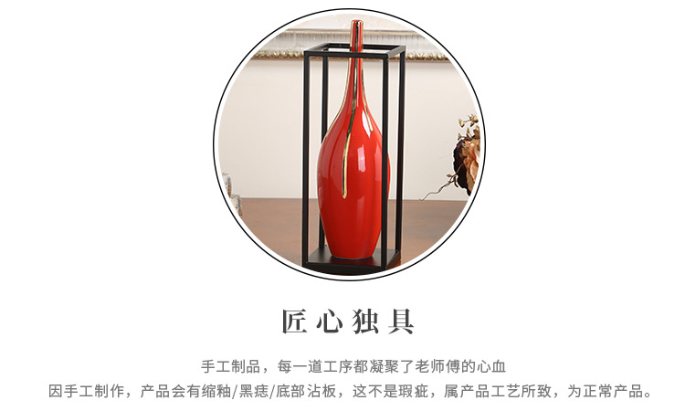 New Chinese style ceramic handicraft furnishing articles creative household act the role ofing is tasted soft outfit northern wind sitting room porch vase three - piece suit