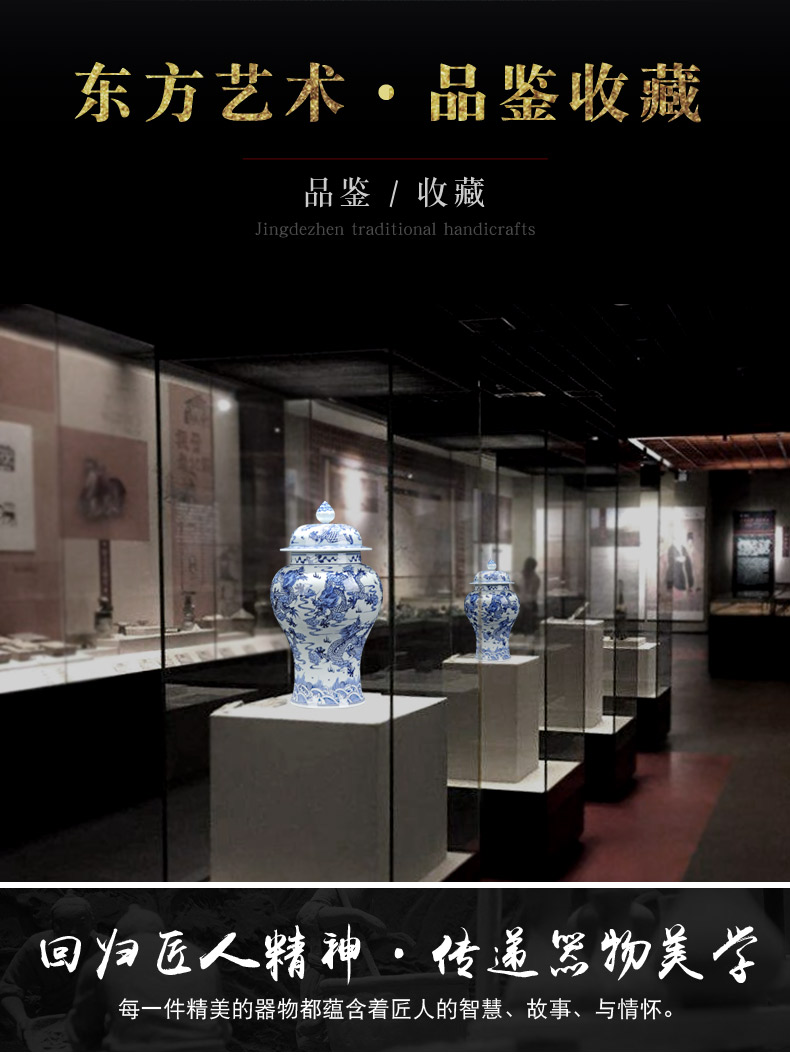 Jingdezhen hand blue and white porcelain vase imitation the qing emperor kangxi heavy industry general collection tea pot, Kowloon