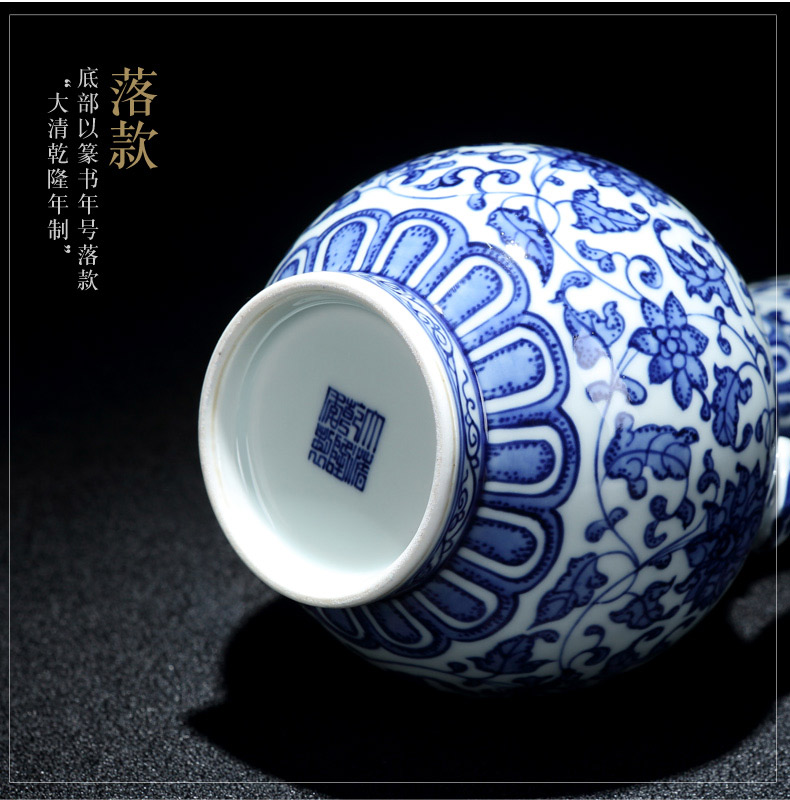 Jingdezhen imitation the qing qianlong vase hand - made antique bound lotus flower grain ear vase