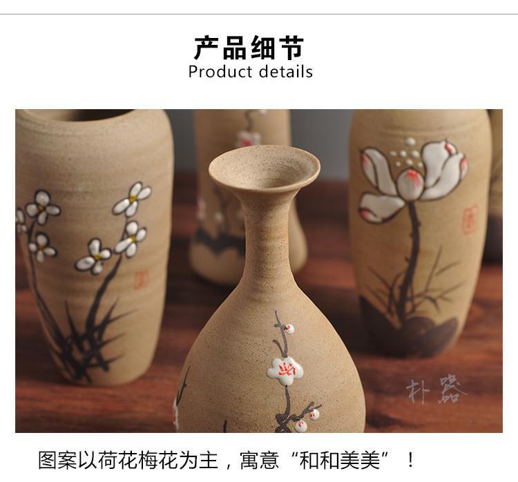 Chinese style restoring ancient ways, TaoXiaoHua bottles of jingdezhen hand - made pottery flower implement manual creative household decorates sitting room flower arrangement