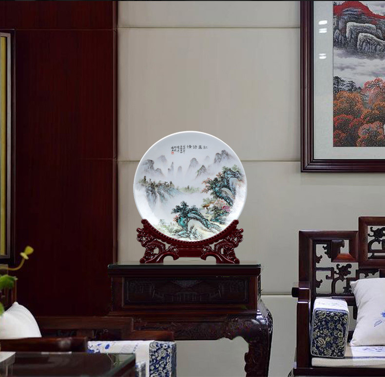 Jingdezhen ceramic decorative furnishing articles Dan to admire the dish dish dish sitting room porch Chinese arts and crafts items