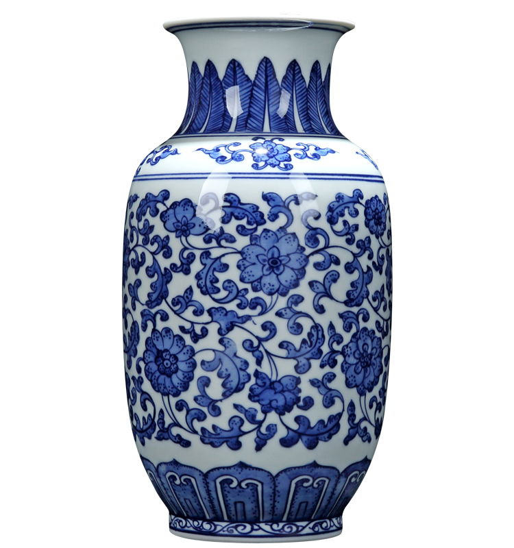 Jingdezhen ceramic vases, blue and white Chinese large sitting room adornment table decorations furnishing articles furnishing articles antique vases