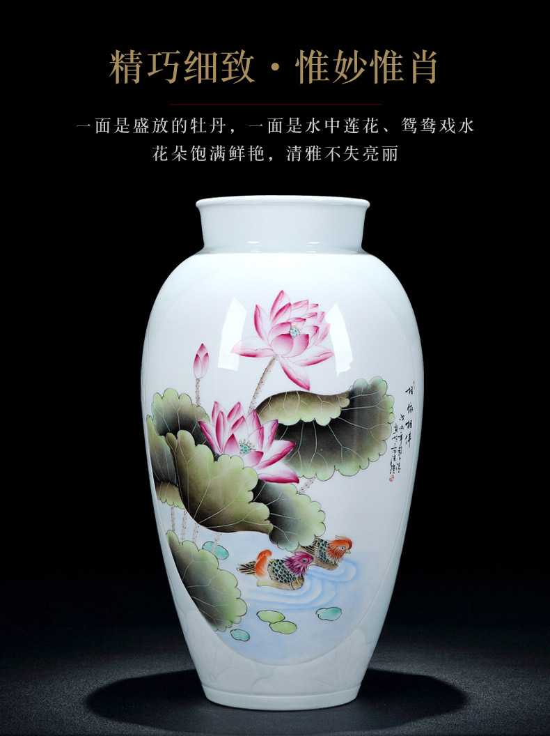 Jingdezhen vase pastel hand draw very beautiful vase furnishing articles