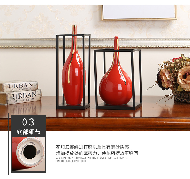 New Chinese style ceramic handicraft furnishing articles creative household act the role ofing is tasted soft outfit northern wind sitting room porch vase three - piece suit