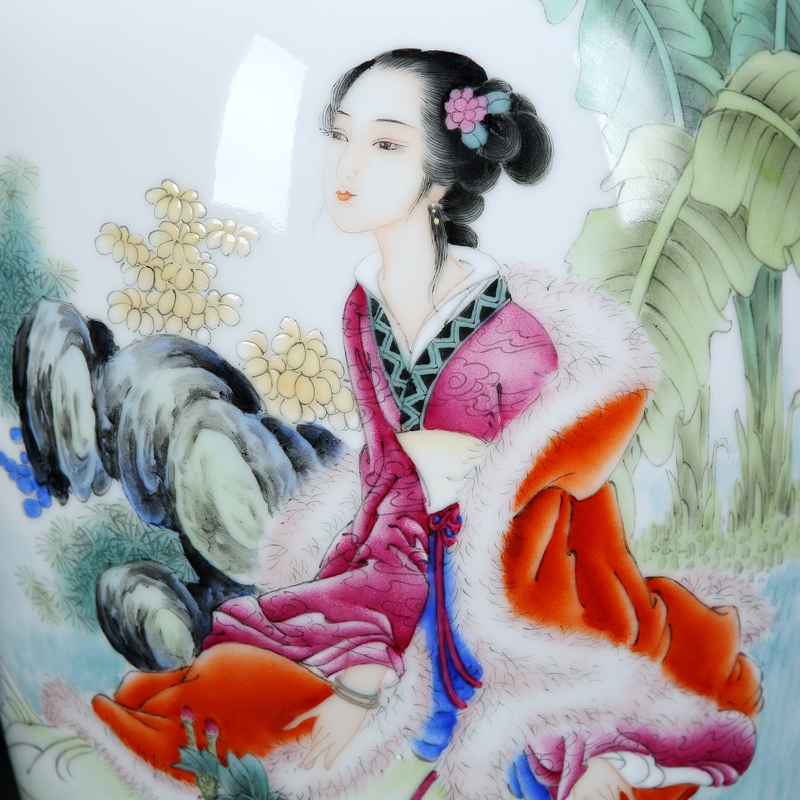 Jingdezhen ceramic new enamel vase Chinese style furnishing articles rich ancient frame flower arrangement sitting room home decoration wedding gift