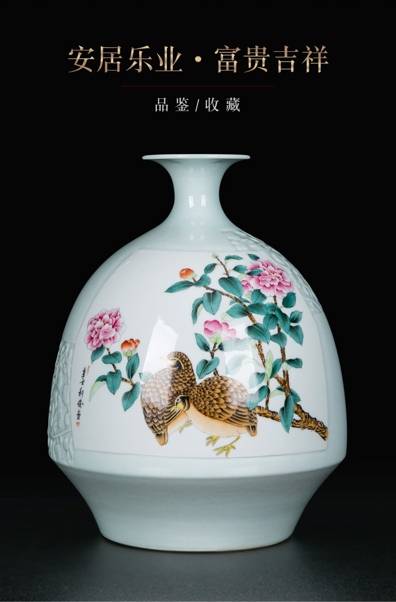 The Living room TV cabinet vase decoration furnishing articles wine ceramic bottle of household of Chinese style modern manual hand - made porcelain vase