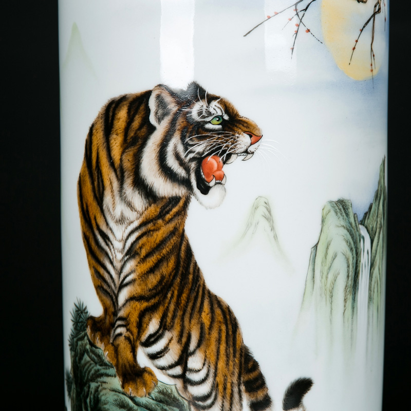 Manual coloured drawing or pattern vase furnishing articles jingdezhen large sitting room storage traditional classic Chinese style household decoration ceramics