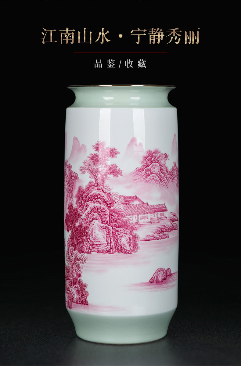 Jingdezhen Chinese hand - made vases home furnishing articles sitting room adornment traditional classic scroll painting and calligraphy receive ceramics