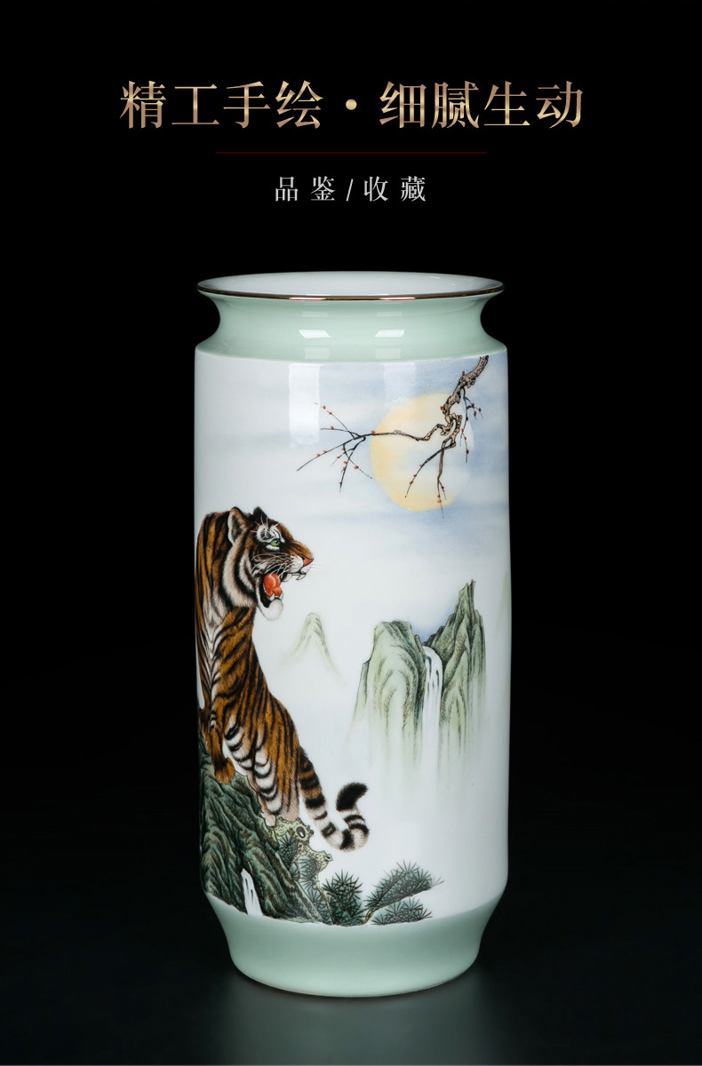 Manual coloured drawing or pattern vase furnishing articles jingdezhen large sitting room storage traditional classic Chinese style household decoration ceramics