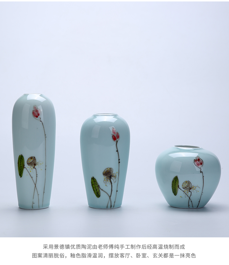 Jingdezhen ceramic flower flower implement small vase ikebana art home furnishing articles sitting room porch TV ark, adornment