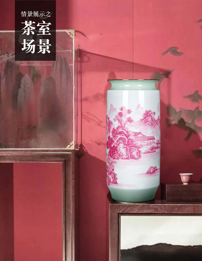 Jingdezhen Chinese hand - made vases home furnishing articles sitting room adornment traditional classic scroll painting and calligraphy receive ceramics