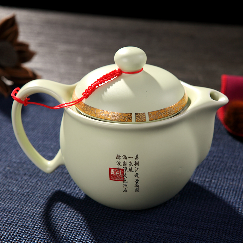 DH jingdezhen ceramic teapot household filter teapot double tea set accessories teapot kung fu small pot