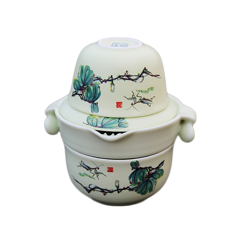 DH crack of a pot of two cup your up ceramic kung fu tea tea sets single double Japanese portable