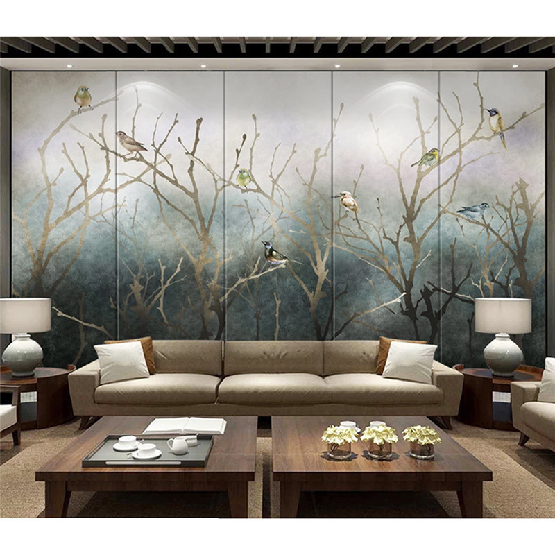 Art Era Chinese Art Creativity Flowers Birds Forest Wall Bu Bedroom Living Room TV Background Wall Custom Mural Painting
