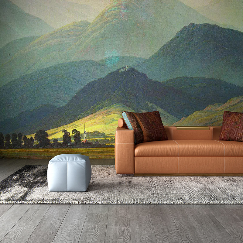 Art Era Modern Light Lavish Style Living Room Sofa Background Wall Large Custom Mural Giant Mountain
