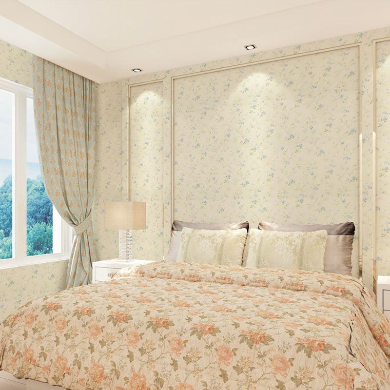 First-line design European-style French style fields Classical Unwoven Fabric Wallpaper Cozy Bedroom Living Room Background Wall Wallpaper A31