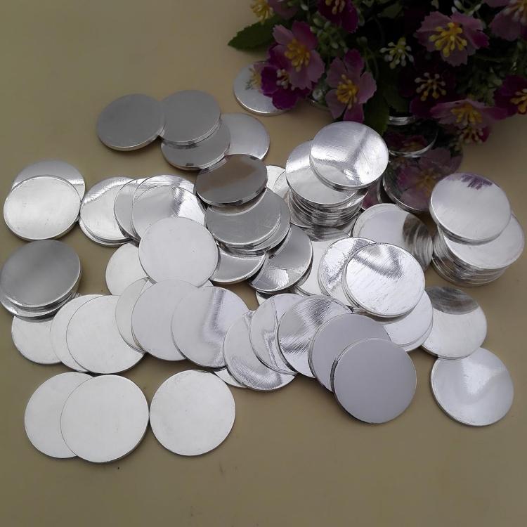 Round glossy silver sheet 9999 pure silver wafer silver silver plate handmade silver pendant DIY lettering round silver sheet