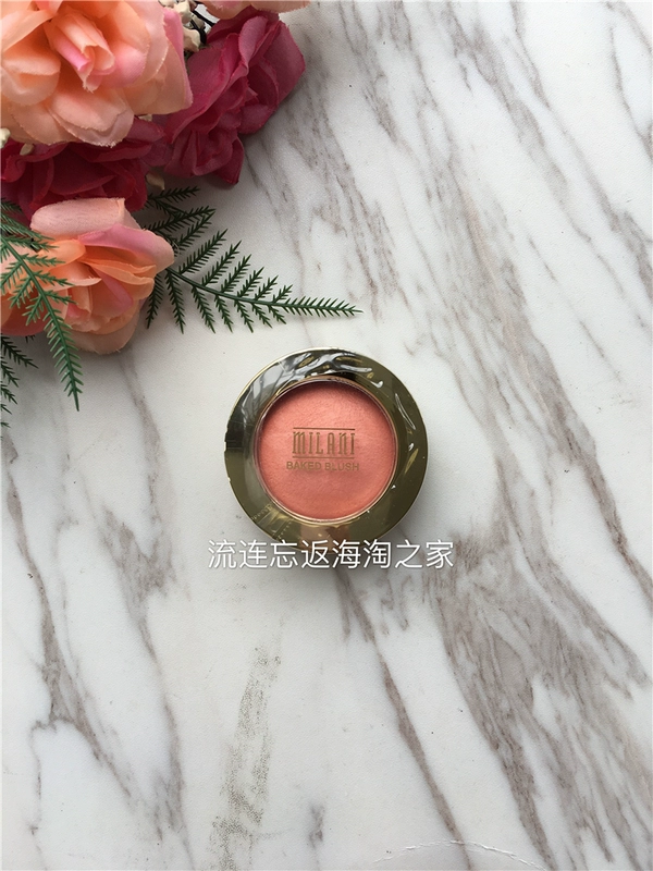 Milani Baked Powder Blush khoáng chất má hồng 3,5g 05 điểm với bàn chải gương - Blush / Cochineal