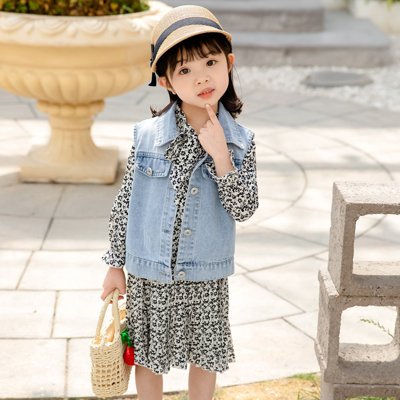 Girl Foreign Dress Spring Dress 2022 New Children Suit Foreign Pie Suit Little Girl Spring Autumn Princess Dress Spring dresses