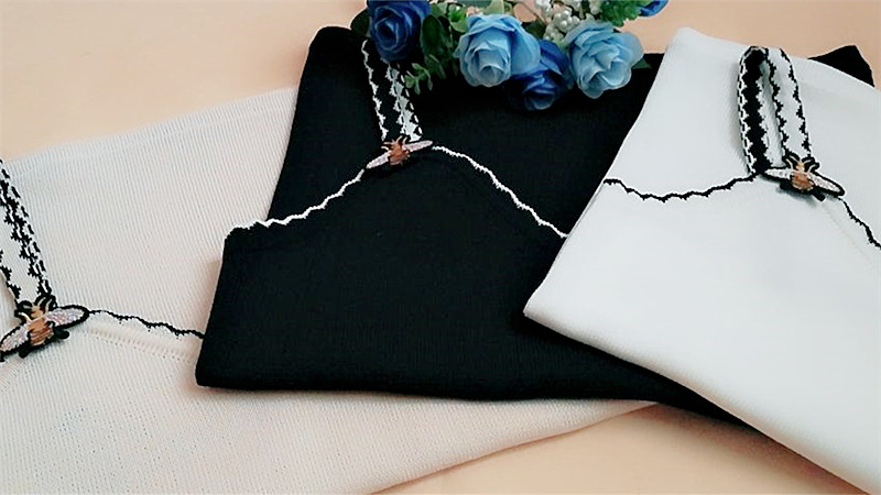Áo sơ mi thêu ong 2018 retro thêu yếm chạm đáy phiên bản Hàn Quốc của màu tương phản mỏng bên trong vest nữ áo voan kiểu