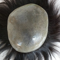 Mens head large area of hair loss replacement block Mediterranean hair replacement film sticky large hair block biological scalp wig