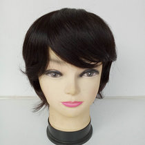 Wig large size big head circumference female half-hand woven middle-aged mother real hair short hair summer thin hair set