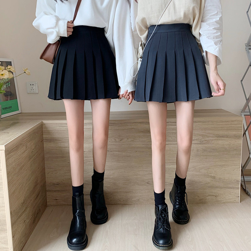 Pleat Skirt Woman Summer Grey Half Body Dress 2022 New Jk Skirt High Waist Display Slim Fit Nepotism Short Skirt
