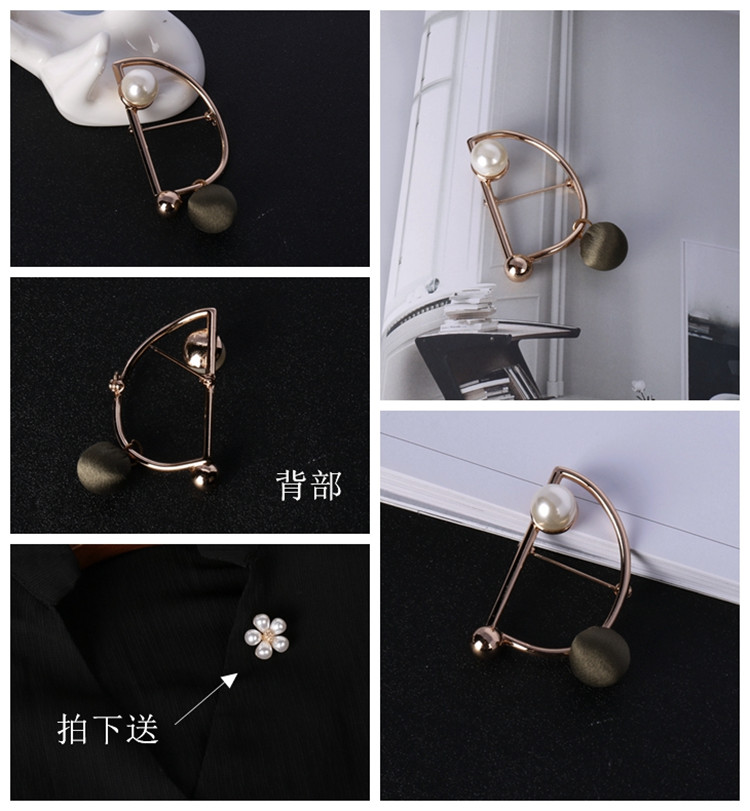 Của phụ nữ neckline trâm mùa hè cardigan khăn choàng khóa phụ kiện đơn giản tính khí ngọc trai cong pin scarf buckle trâm