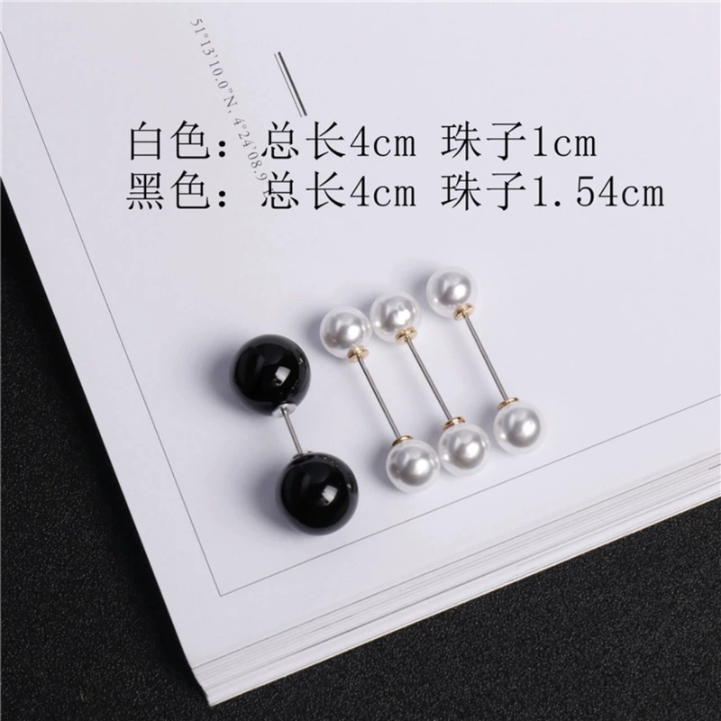 Thời trang mới từ pin trâm chống ánh sáng pin hoang dã đôi đầu ngọc trai khóa cổ áo pin khóa đa dạng