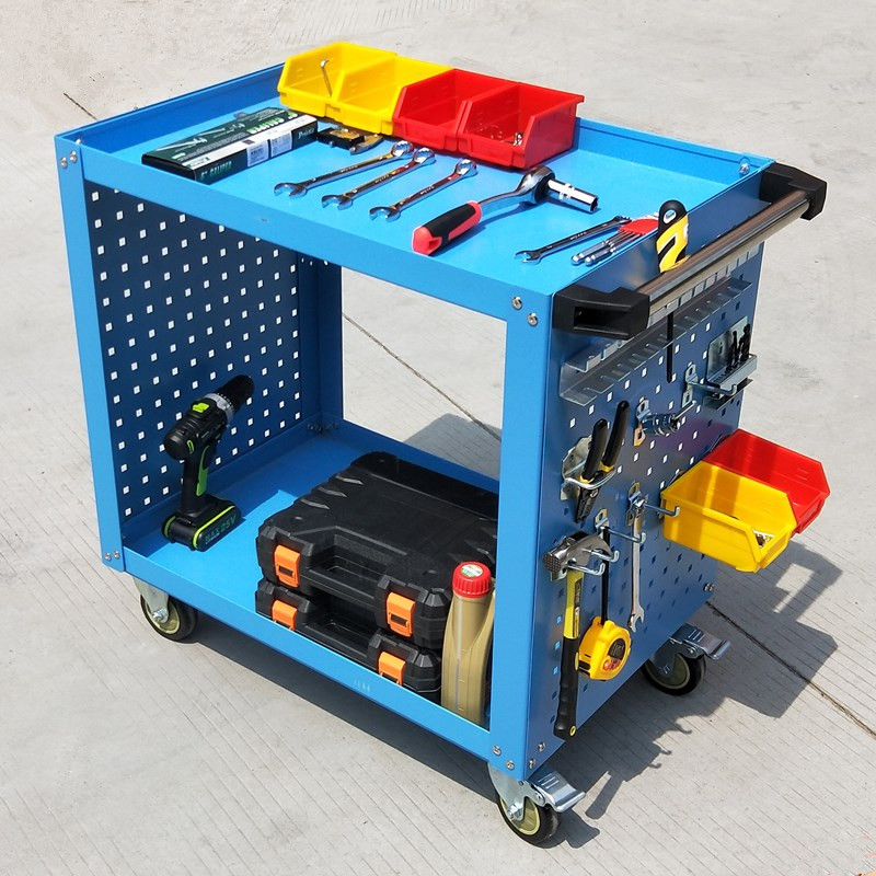 Auto repair tool car fitter three-layer maintenance trolley Heavy duty thickened multi-functional double-layer mobile parts cycle car