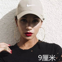 Oversized ring 925 silver earrings club disco circle earrings female wu er dong ear clip 2021 new earring