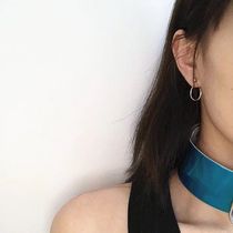 Earrings male ghosts with the same earrings titanium steel does not fade mini circle ring earrings Joker personality couple earrings female