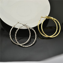 Net Red Hot Selling Pressure Pattern Large Circle Earrings Tide Country Fashion Temperament slim ear ring No earbuds EAR CLIP WOMEN EARRINGS