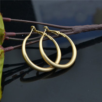 2022 new European and American fashion large ring earrings add coarse matte gold earrings without earbuds and ear clips for women