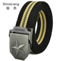 Canvas belt men and women belt students youth Korean military training belt leisure business cloth woven breathable belt