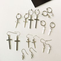 2021 new minimalist classic cross earrings for men and women Universal transparent resin invisible earrings earring studs