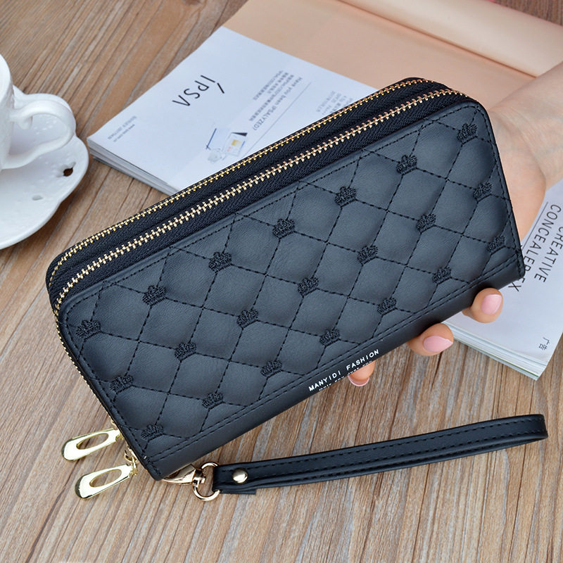 2022 new net red wallet women's long ins large capacity double zipper double layer clutch bag multifunctional mobile phone bag