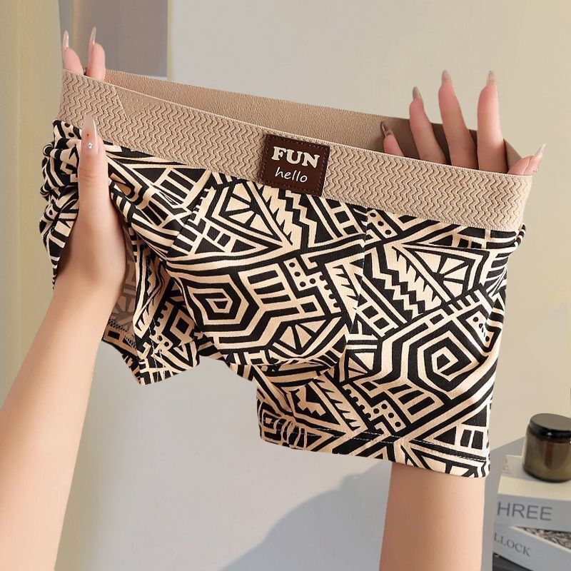 【Three-Pack】Fashionable New Breathable Men's Boxer Briefs Youth Pure Cotton Trendy Underwear Comfortable Men's Underpants