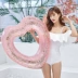 Flamingo bơi vòng dành cho người lớn bơm hơi dày lên nước gắn kết dễ thương kỳ lân lưới màu đỏ tình yêu cộng với nữ - Cao su nổi