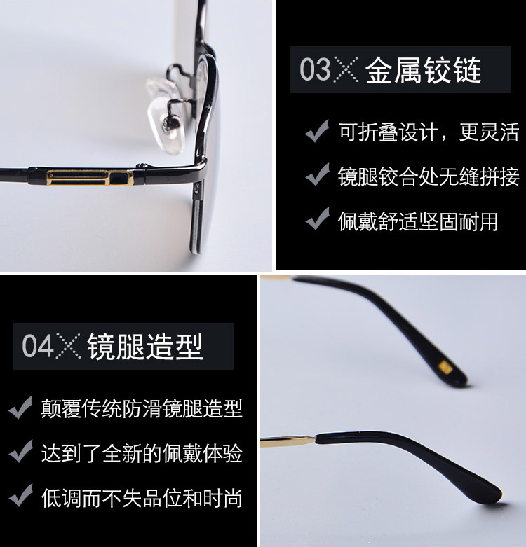 Kính đá pha lê tự nhiên, gương đá màu nâu nhạt mới, khung titan nguyên chất, chăm sóc mắt nam - Kính khung kính gucci