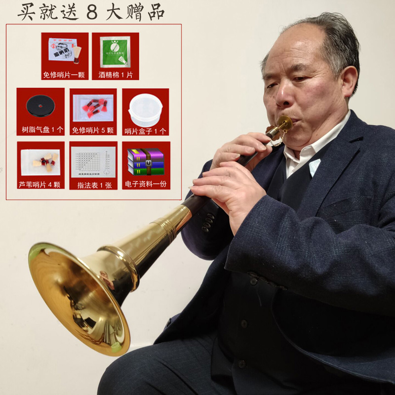 Aut Sea beginning school tune instrument precious play 8 hole Hunan 99 hole folk red and white comedy trumpet