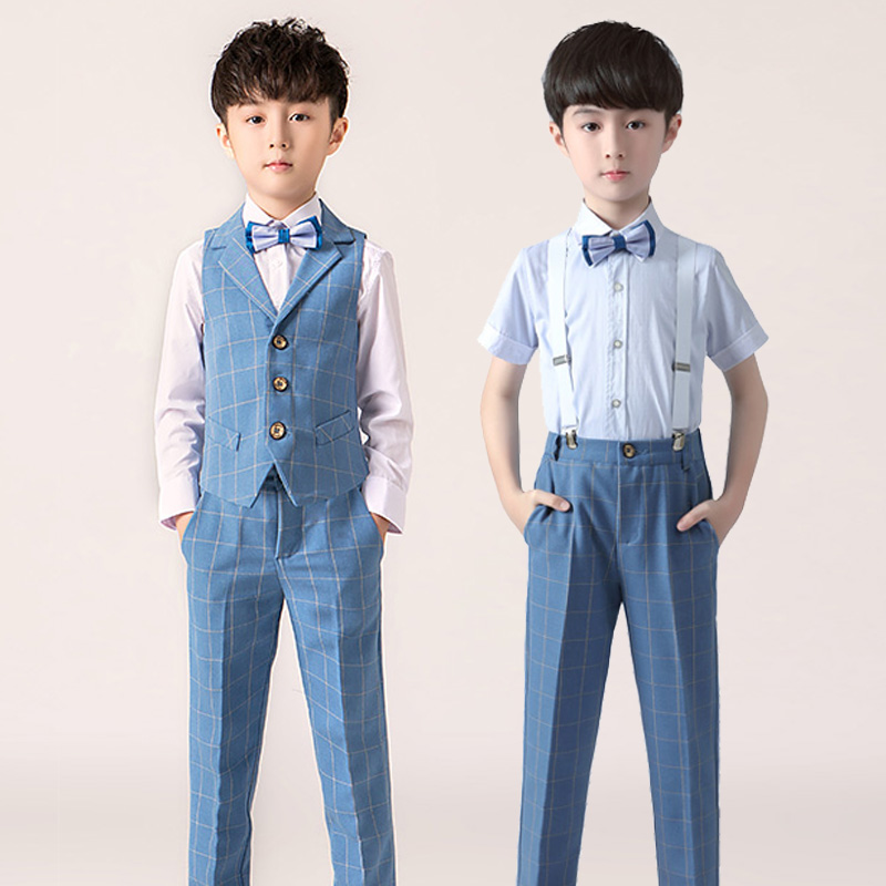 Boy dress suit British children's small suit suit handsome formal dress flower girl host performance clothing spring
