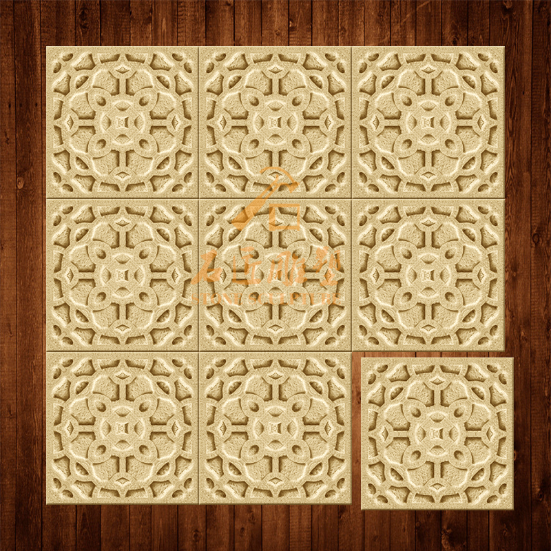 Artificial sandstone relief TV background wall three-dimensional cultural stone pure handmade Chinese decorative plate pattern plate