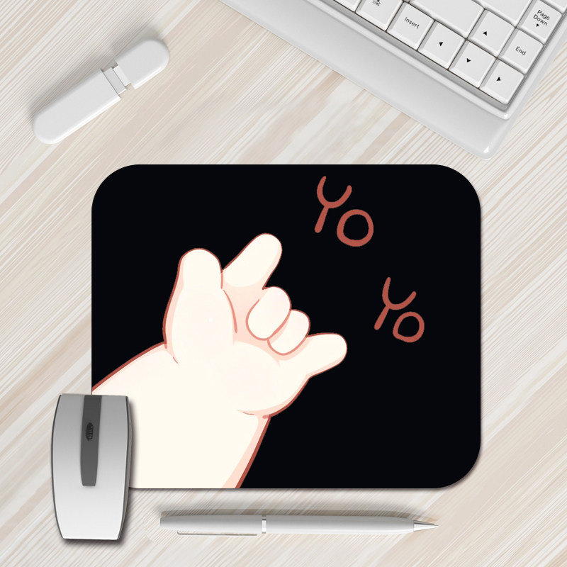 Personality Office mouse pad thickening anti-slip creative laptop computer mouse pad gesture interpretation cute boys and girls