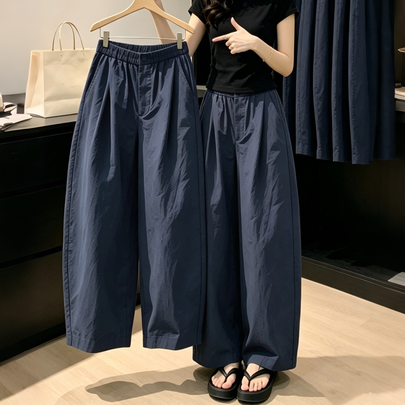 2026 New Summer Thin Women's Ice Silk Balloon Pants, Loose High-Waisted Scimitar Pants, Slimming Cropped Pants with a Relaxed Feel 2026 New Summer Thin Women's Ice Silk Balloon Pants, Loose High-Waisted Scimitar Pants, Slimming Cropped Pants with a Relaxed Feel