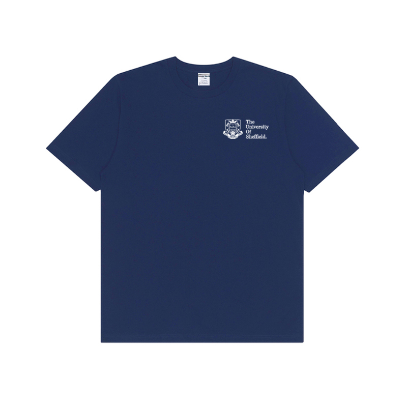Summer Pure Cotton Sheffield Tuos University of Sheffield Loose T-Shirt School Uniform for Male and Female Students Short-Sleeved