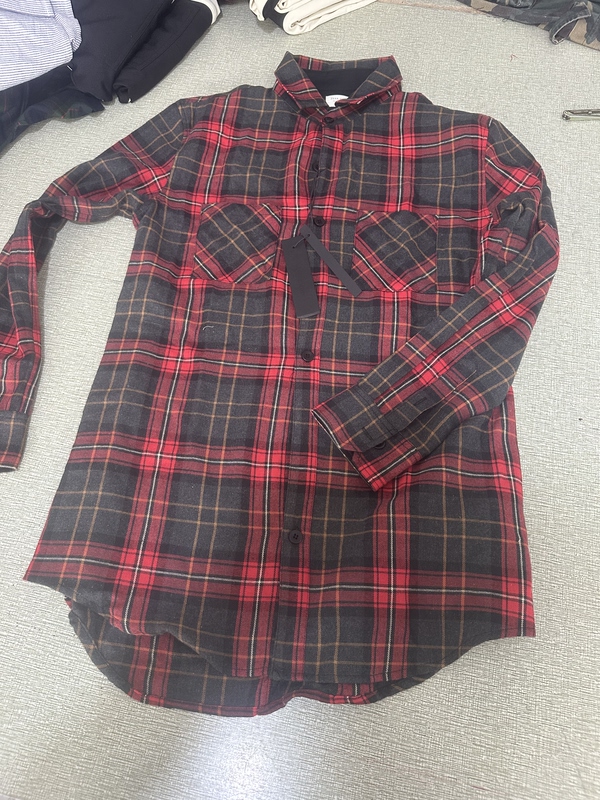 2Nd Dark Red Plaid Zipper Shirt