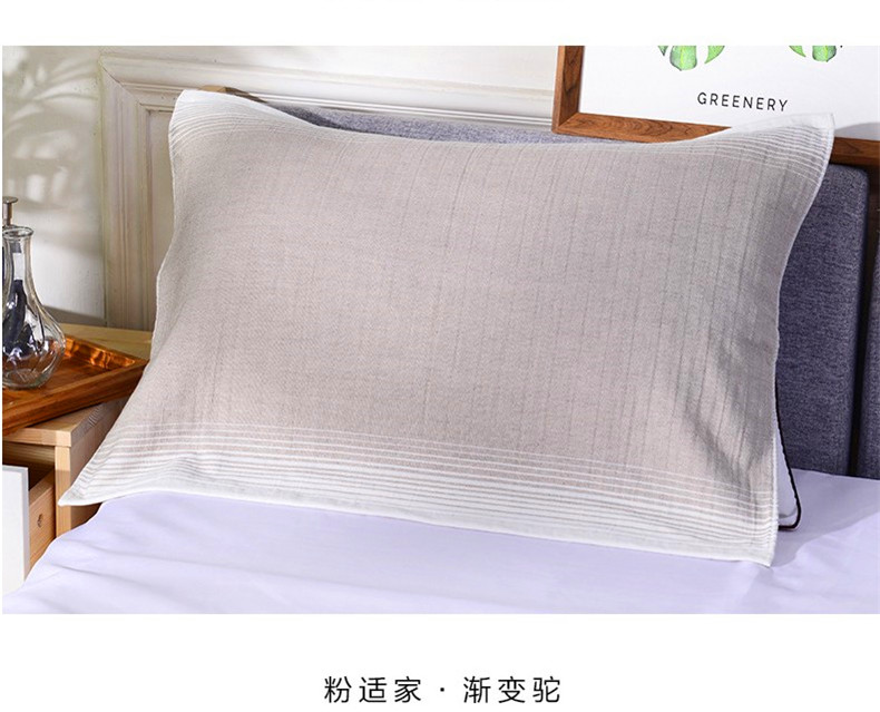 Vận Chuyển bông gạc khăn bông khăn vài gối rắn một cặp gối trượt đơn giản sọc màu xanh đồng bằng - Khăn gối áo gối